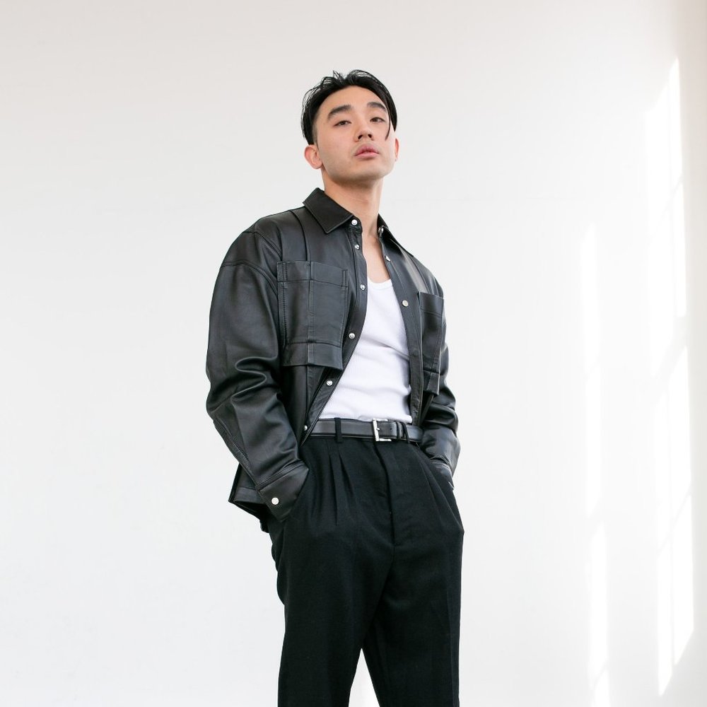 Wooyoungmi Black Faux Leather Shirt